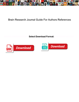 Brain Research Journal Guide for Authors References