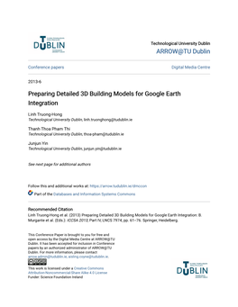Preparing Detailed 3D Building Models for Google Earth Integration