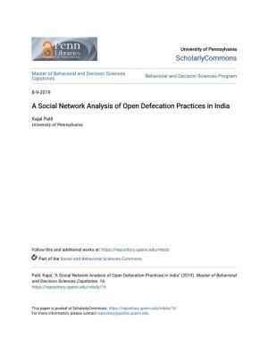A Social Network Analysis of Open Defecation Practices in India