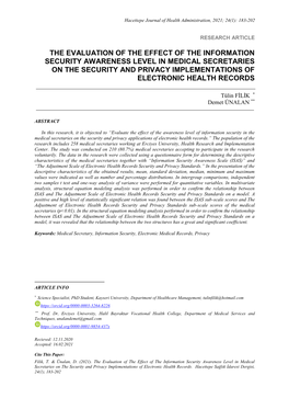 The Evaluation of the Effect of the Information Security