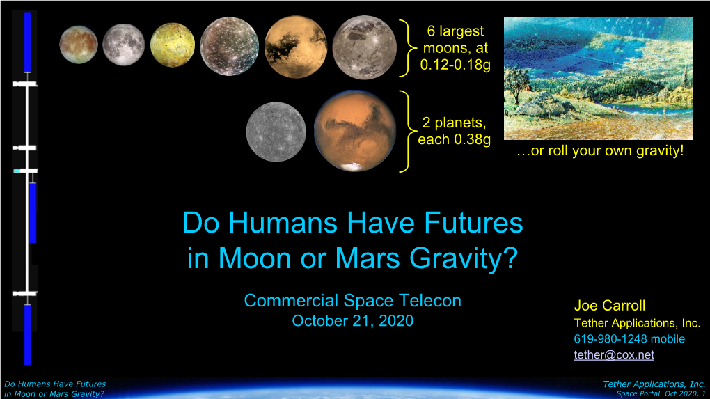 Do Humans Have Futures in Moon Or Mars Gravity?