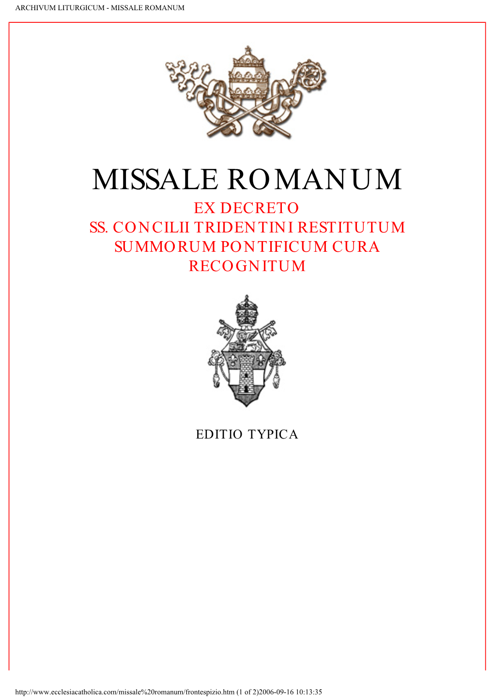 Missale Romanum