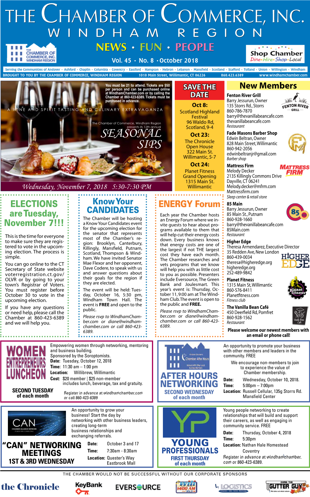 The Chamber of Commerce, Inc. Windham Region News • Fun • People Vol