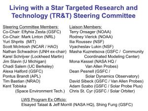 Living with a Star Targeted Research and Technology (TR&T) Steering