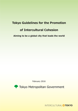 Tokyo Guidelines for the Promotion of Intercultural Cohesion