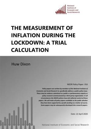 The Measurement of Inflation During the Lockdown: a Trial Calculation