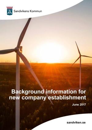Background Information for New Company Establishment June 2017
