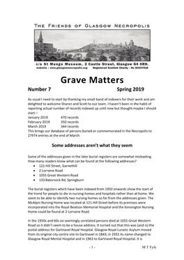 Grave Matters Number 7 Spring 2019