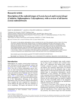 Cnidaria: Siphonophora: Calycophorae), with a Review of All Known Lensia Eudoxid Bracts