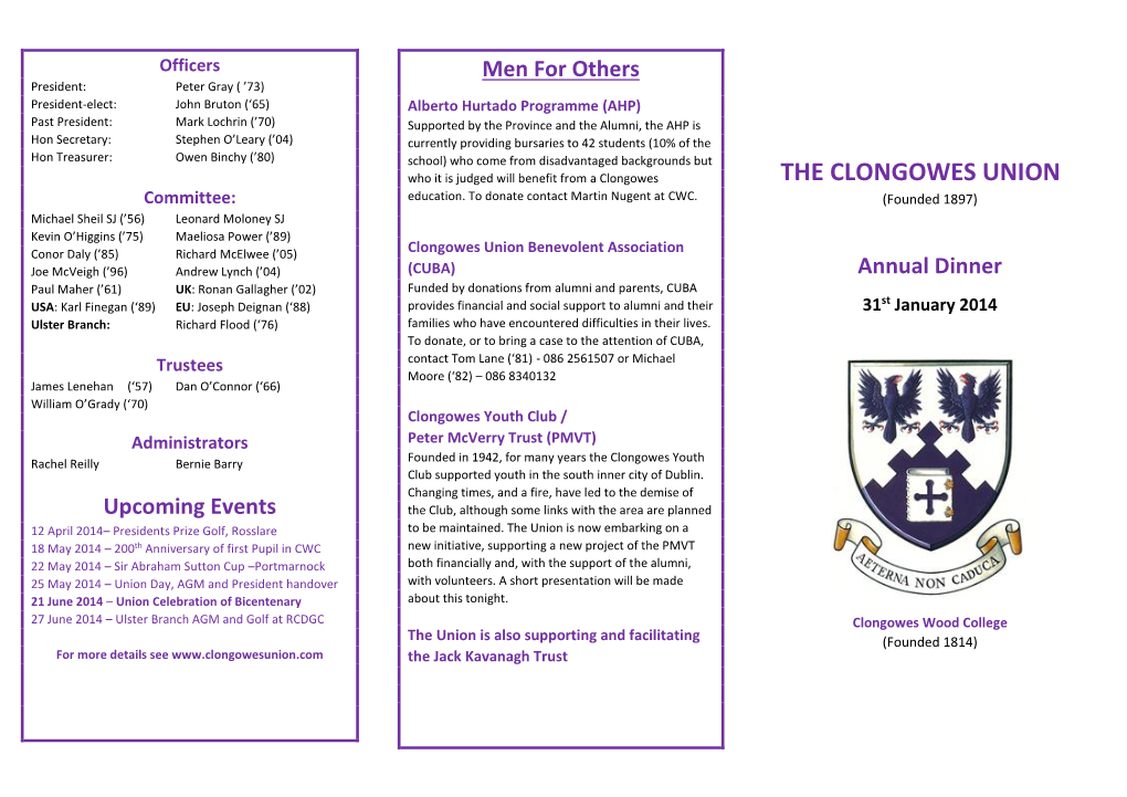 THE CLONGOWES UNION Committee: Education