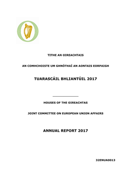 Annual Report 2017 Joint Committee on European Union Affairs
