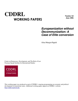 CDDRL Number 64 WORKING PAPERS June 2006