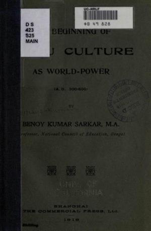 Hindu Culture As a World Power