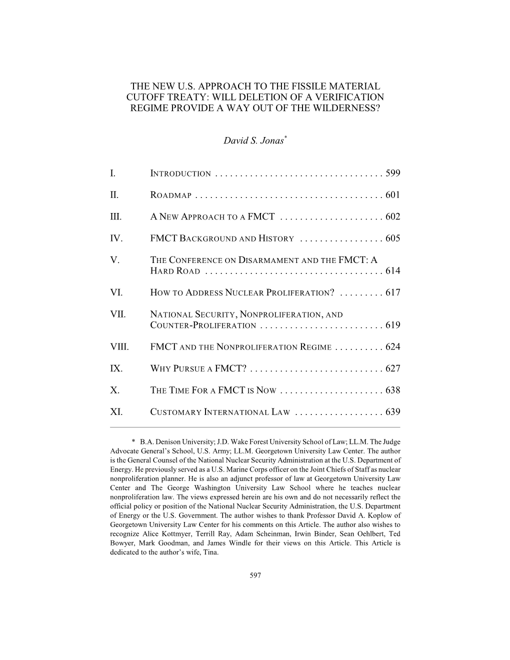 Fissile Material Cutoff Treaty: Will Deletion of a Verification Regime Provide a Way out of the Wilderness?