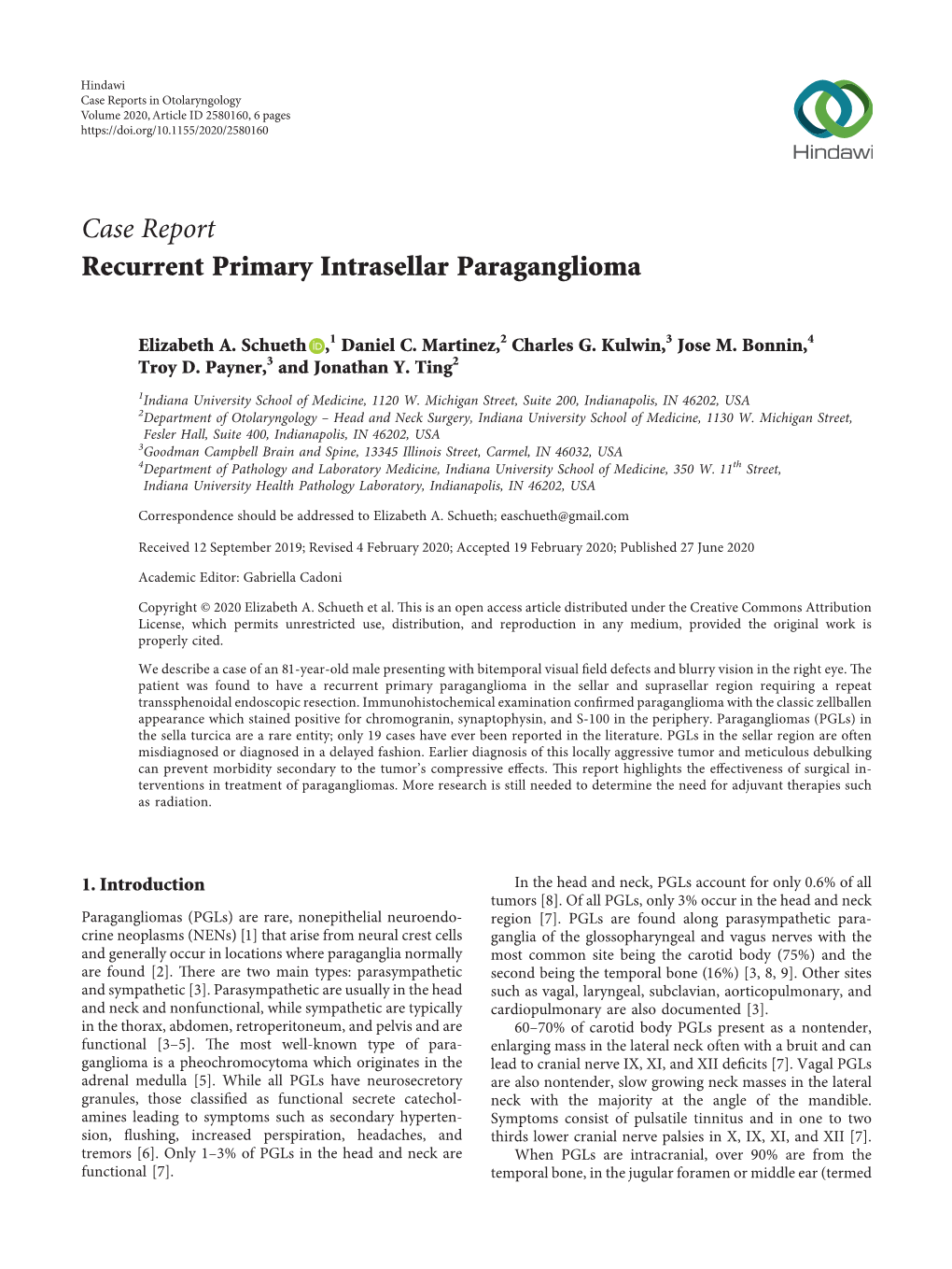 Recurrent Primary Intrasellar Paraganglioma