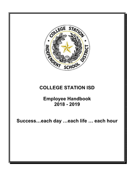 COLLEGE STATION ISD Employee Handbook 2018