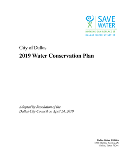 2019 Water Conservation Plan