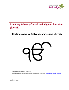 Briefing Paper on Sikh Appearance and Identity