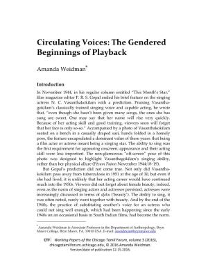 Circulating Voices: the Gendered Beginnings of Playback