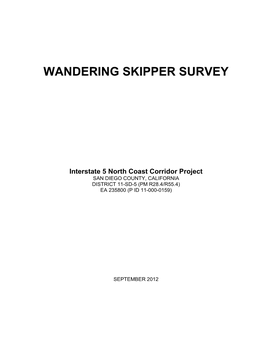 Wandering Skipper Survey