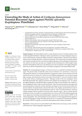 Unraveling the Mode of Action of Cordyceps Fumosorosea: Potential Biocontrol Agent Against Plutella Xylostella (Lepidoptera: Plutellidae)