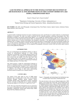 A Gis Technical Approach to the Spatial Pattern Recognition of Archaeological Site Distributions on the Eastern Shores of Lake Urmia, Northwestern Iran