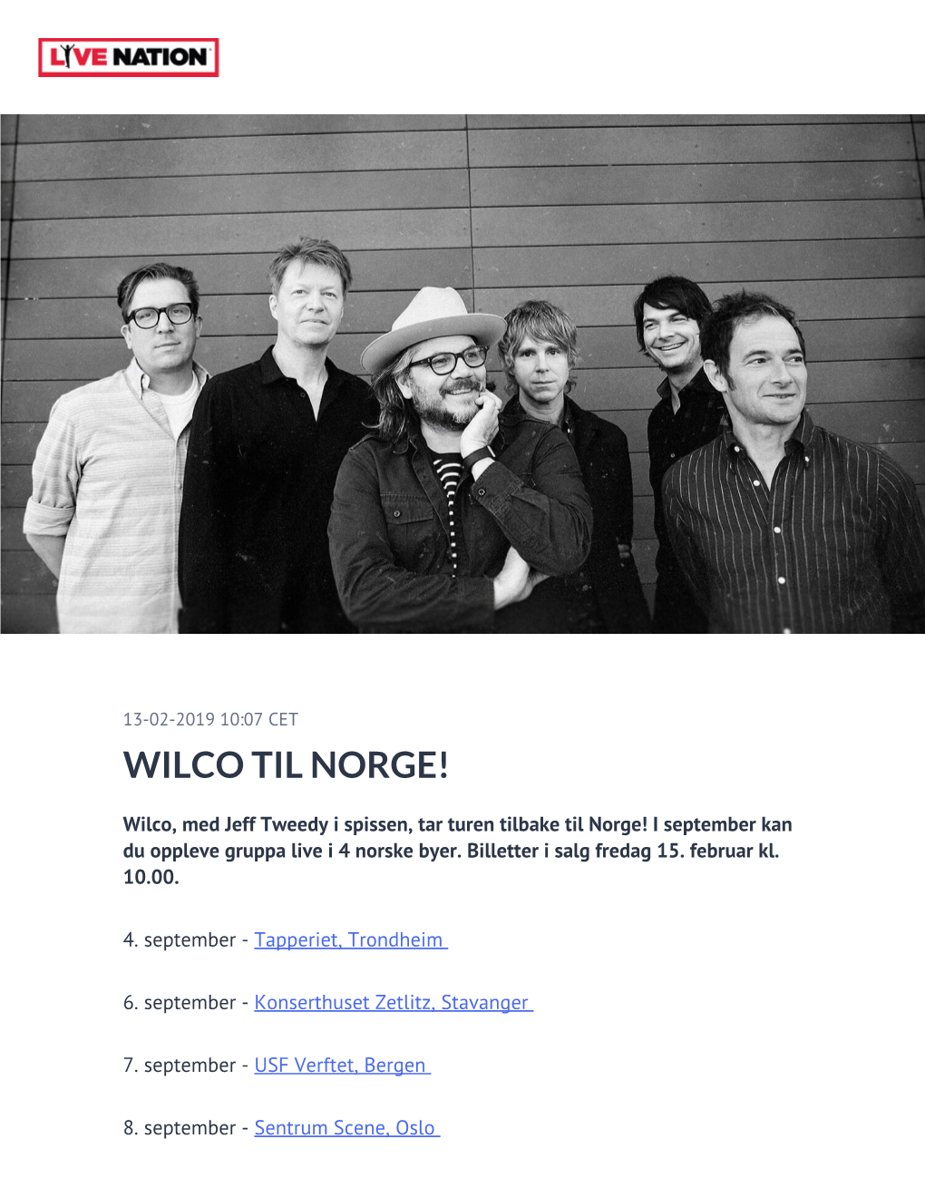 Wilco Til Norge!