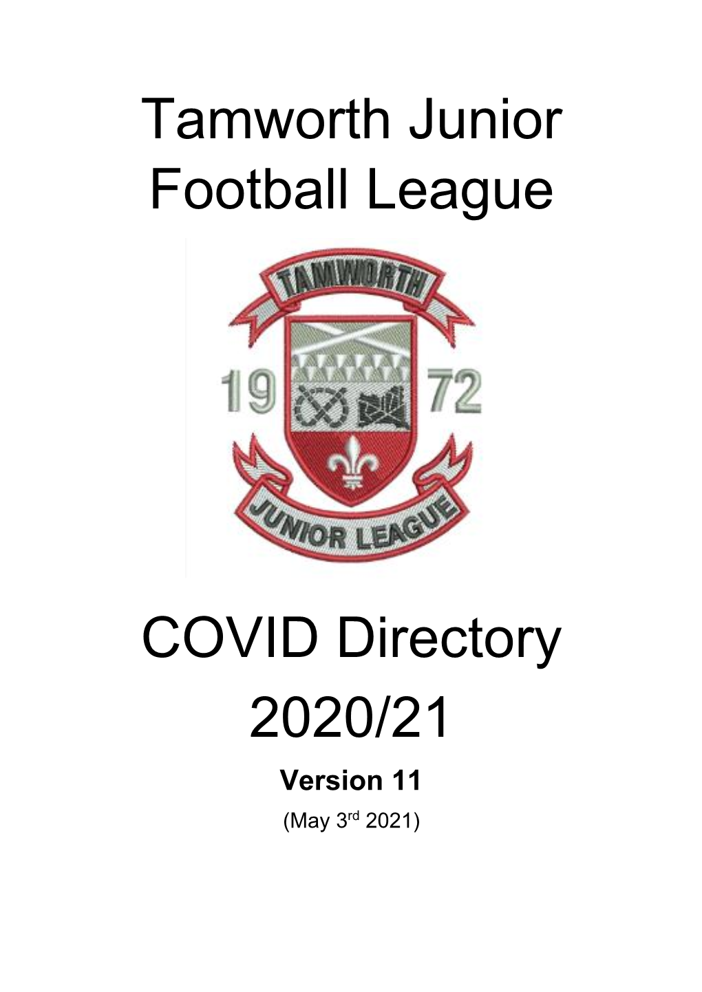Tamworth Junior Football League COVID Directory 2020/21