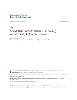 The Healing Narratives of J. California Cooper Cynthia Downing Bryant Louisiana State University and Agricultural and Mechanical College, Cdowni1@Lsu.Edu