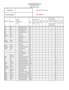 Bid 546 Food & Grocery Products ATTACHMENT 1 Price Quotation Sheet.Xlsx