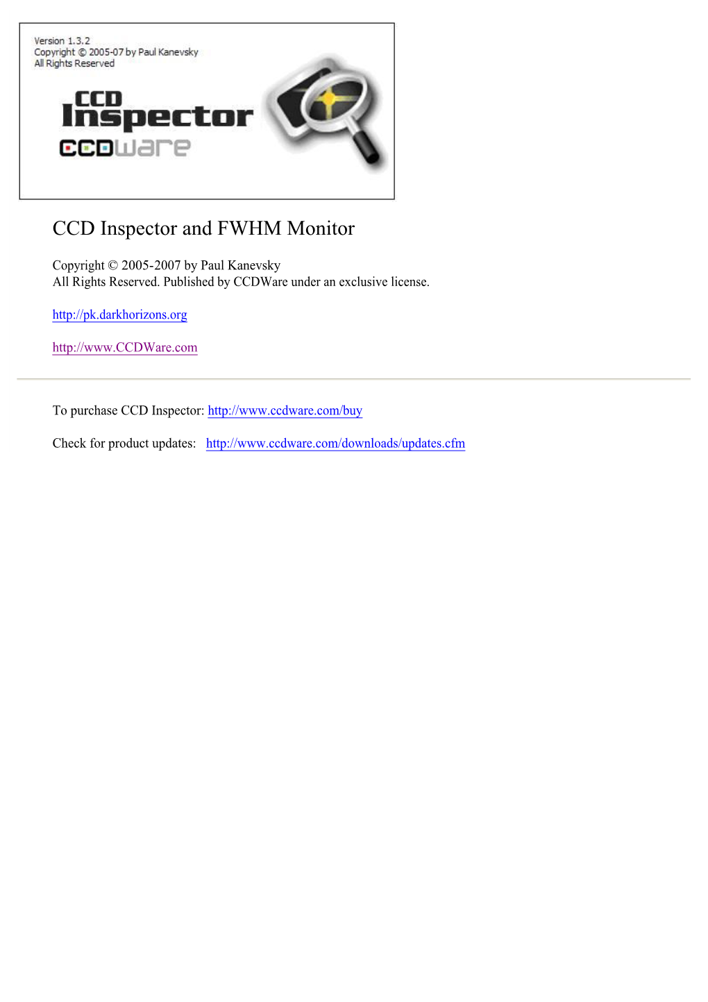 CCD Inspector and FWHM Monitor