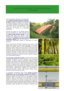 Building Guadua Bamboo Pedestrian Bridges in Colombia