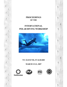 Proceedings International Polar Diving Workshop