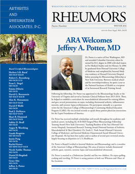 Rheumors Practice Newsletter Winter 2016