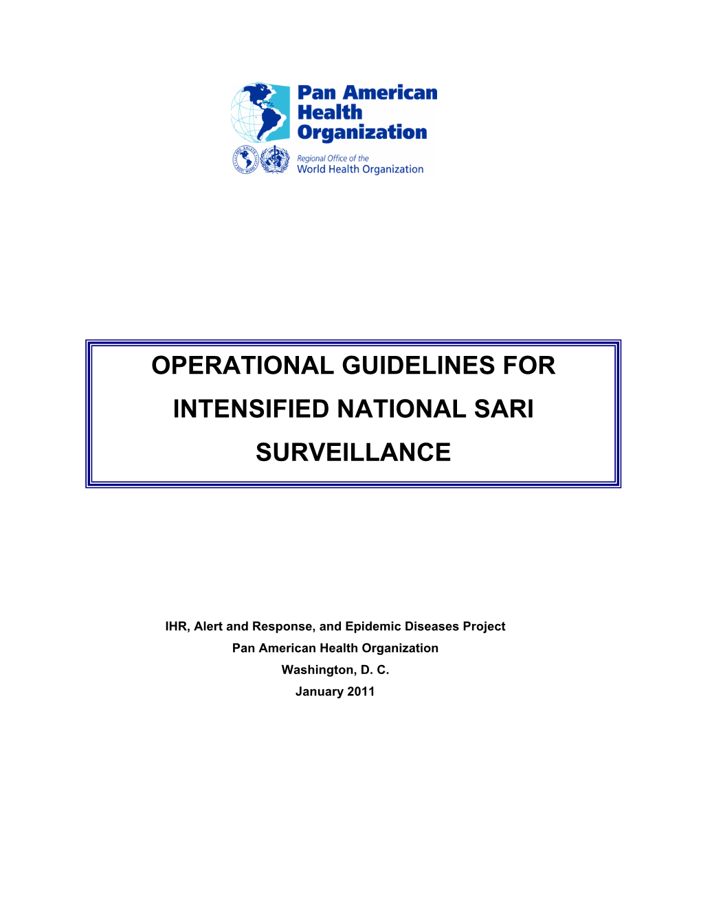 Operational Guidelines for Intensified National Sari Surveillance