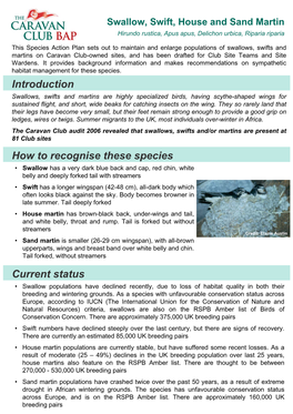 Introduction How to Recognise These Species Current Status