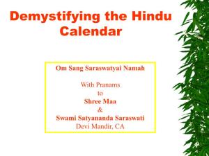 Demystifying the Hindu Calendar