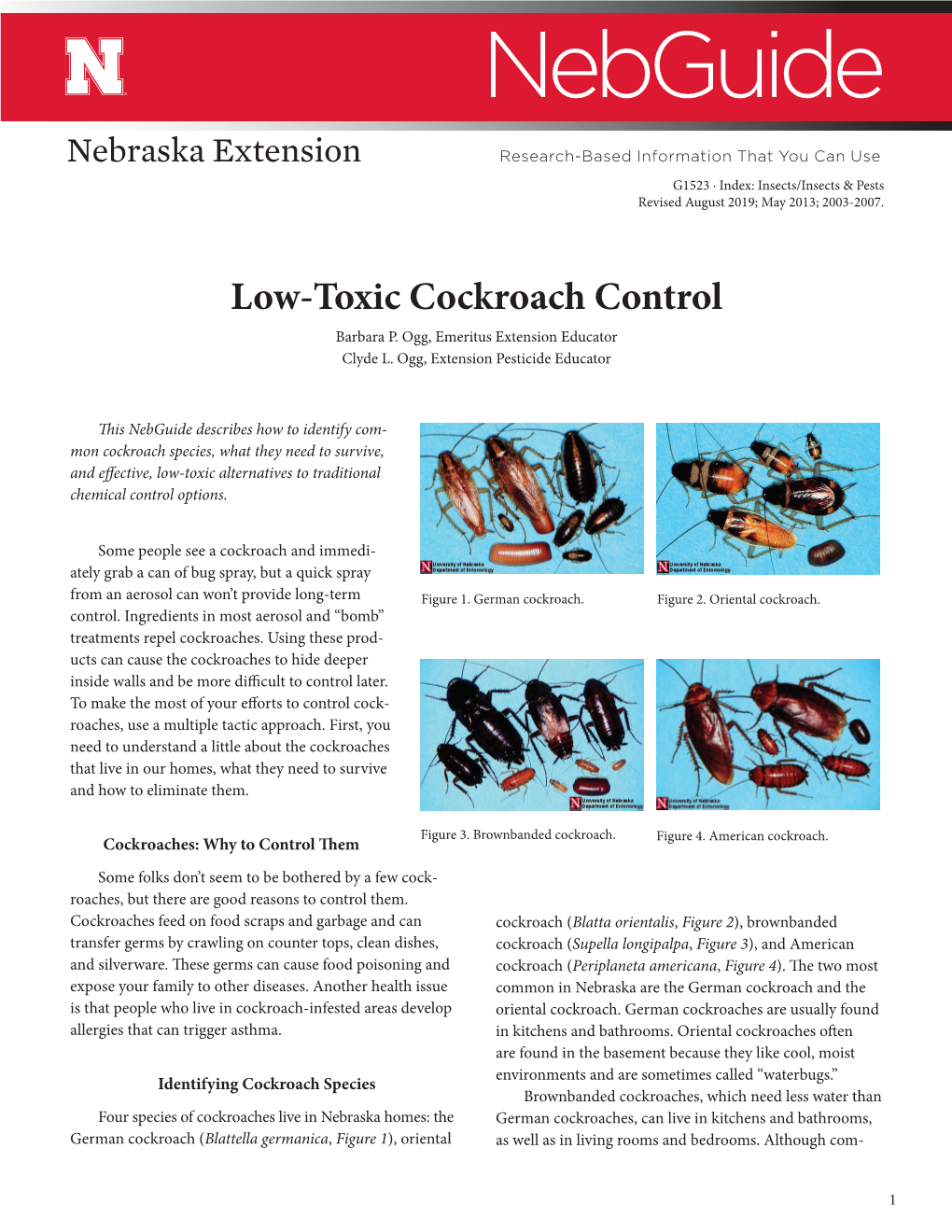 Low-Toxic Cockroach Control