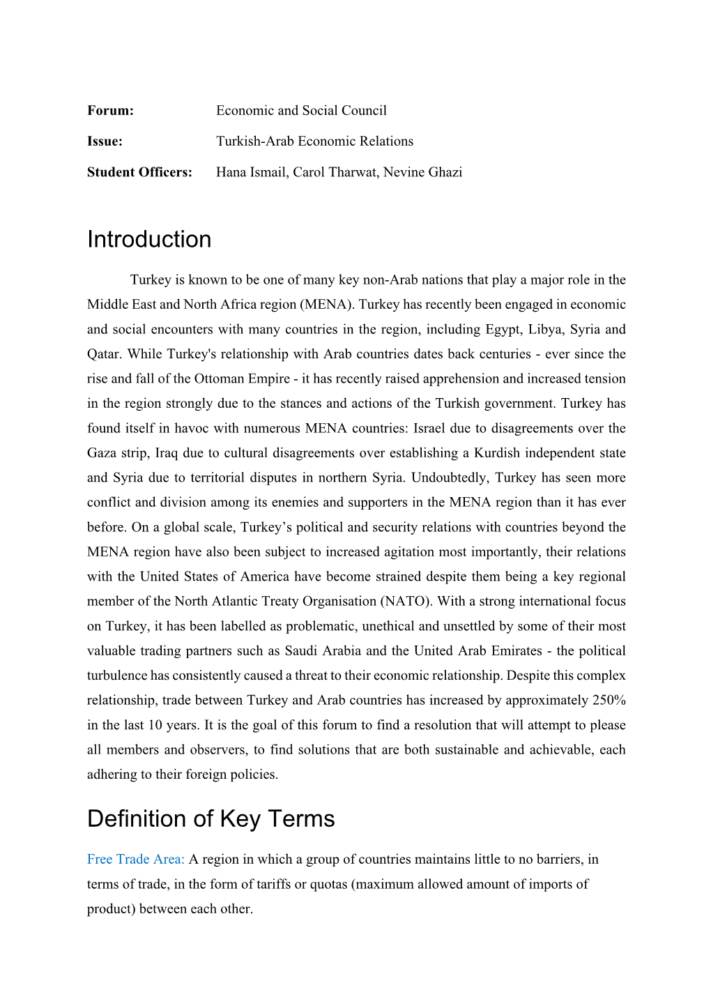 Introduction Definition of Key Terms