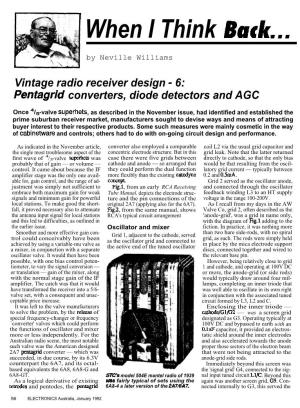 1992-01: Vintage Radio Receiver Design