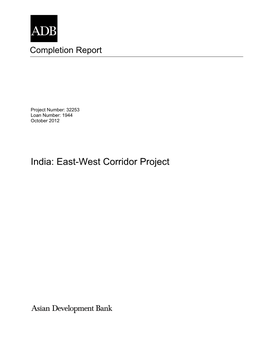 PCR: India: East-West Corridor Project
