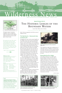 The Historic Lodges of the Boundary Waters