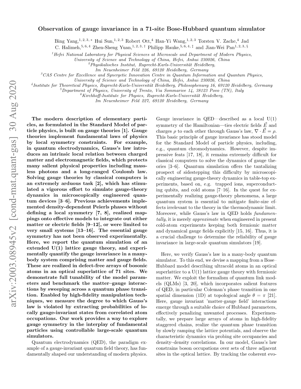 Arxiv:2003.08945V2 [Cond-Mat.Quant-Gas] 30 Aug 2020