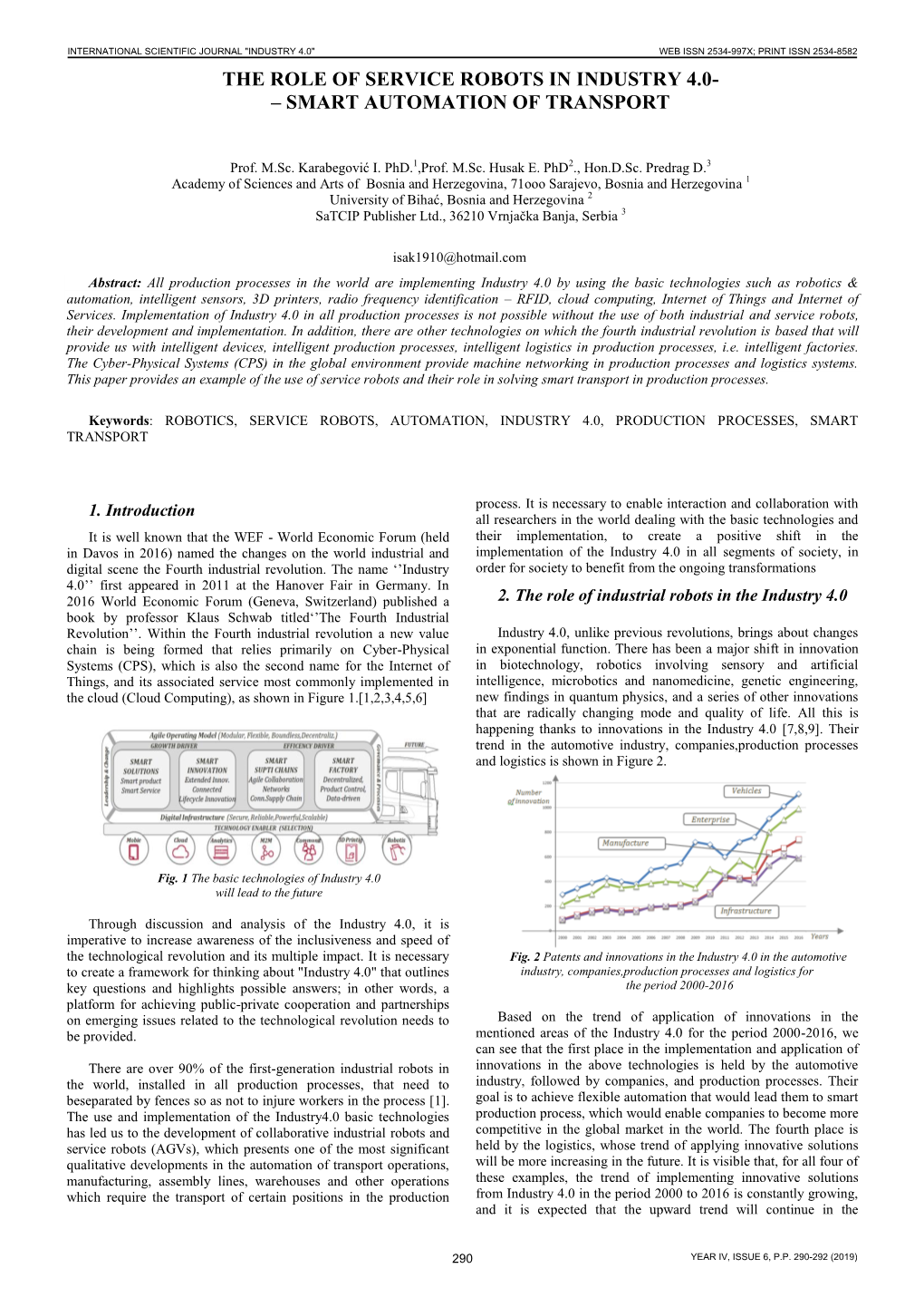 The Role of Service Robots in Industry 4.0- – Smart Automation of Transport