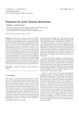 Expansions for Nearly Gaussian Distributions