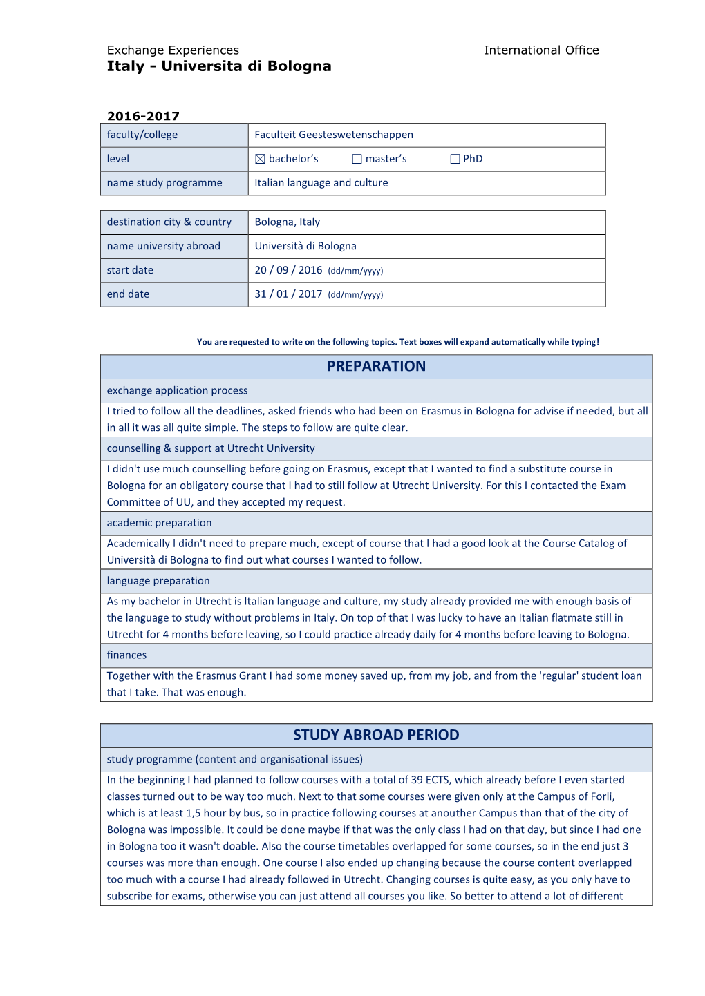 Preparation Study Abroad Period