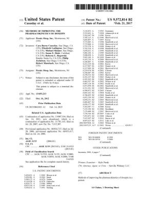 United States Patent (10) Patent No.: US 9,572.814 B2 Casseday Et Al