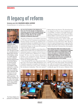 A Legacy of Reform Interview with H.E
