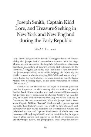 Joseph Smith, Captain Kidd Lore, and Treasure-Seeking in New York and New England During the Early Republic