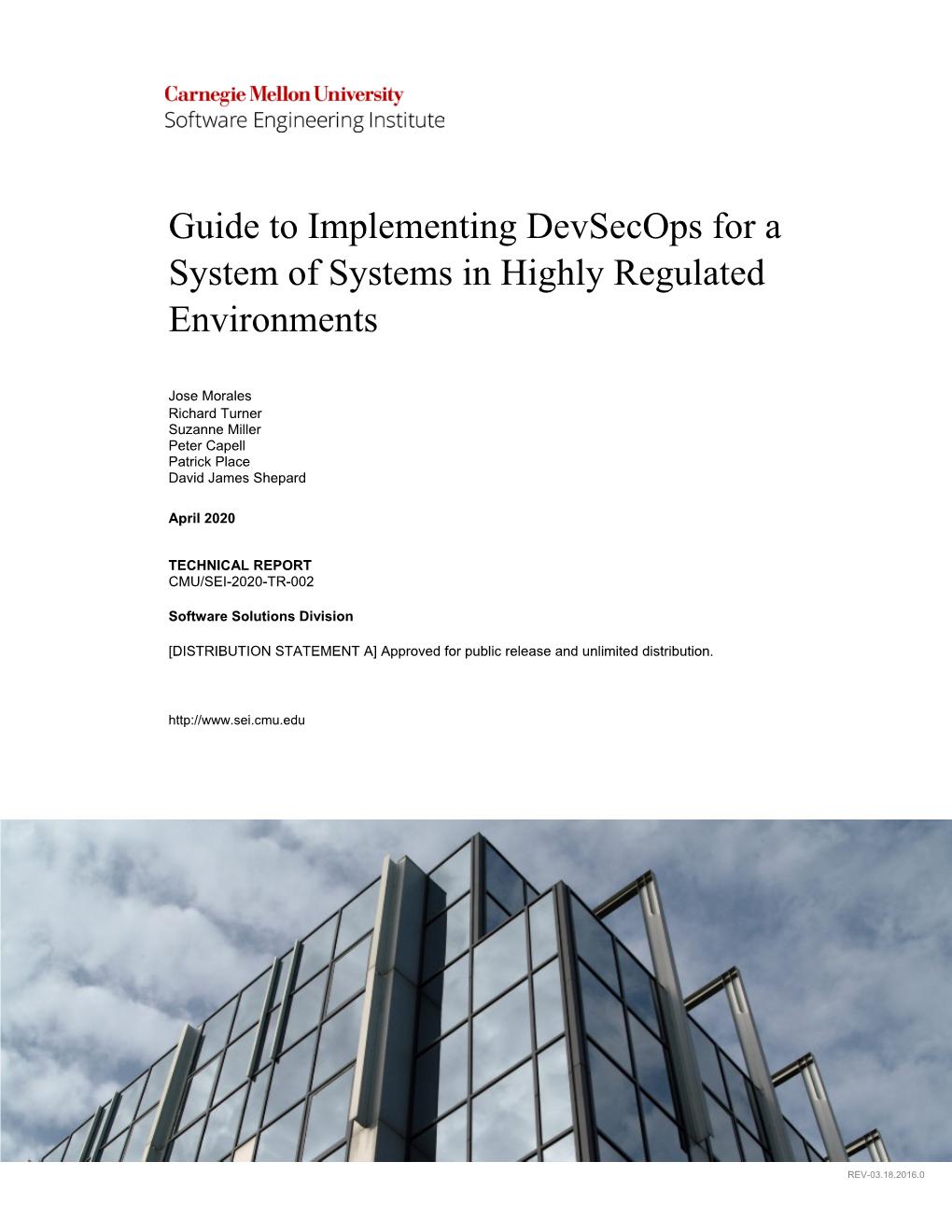 Guide to Implementing Devsecops for a Systems of Systems in Highly Regulated Environments